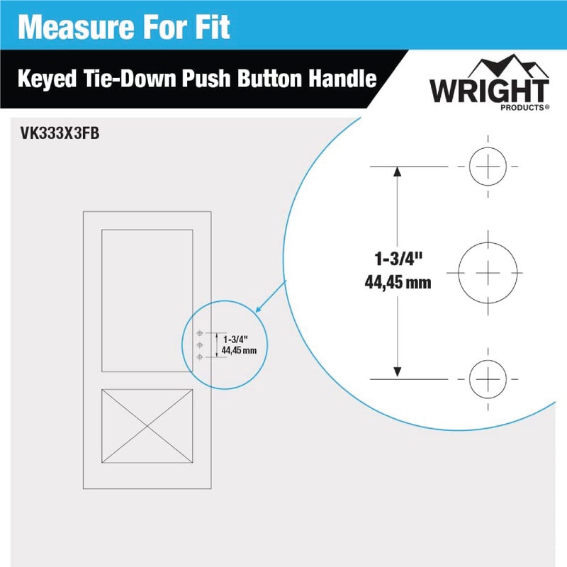 Wright Products - Tie Down Keyed Push Button Door Latch for Screen and Storm Doors, Florida Bronze - Image 4